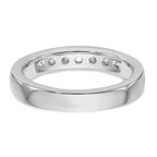 14K White Gold 7-Stone 1/2 carat Round Diamond Complete Channel Band