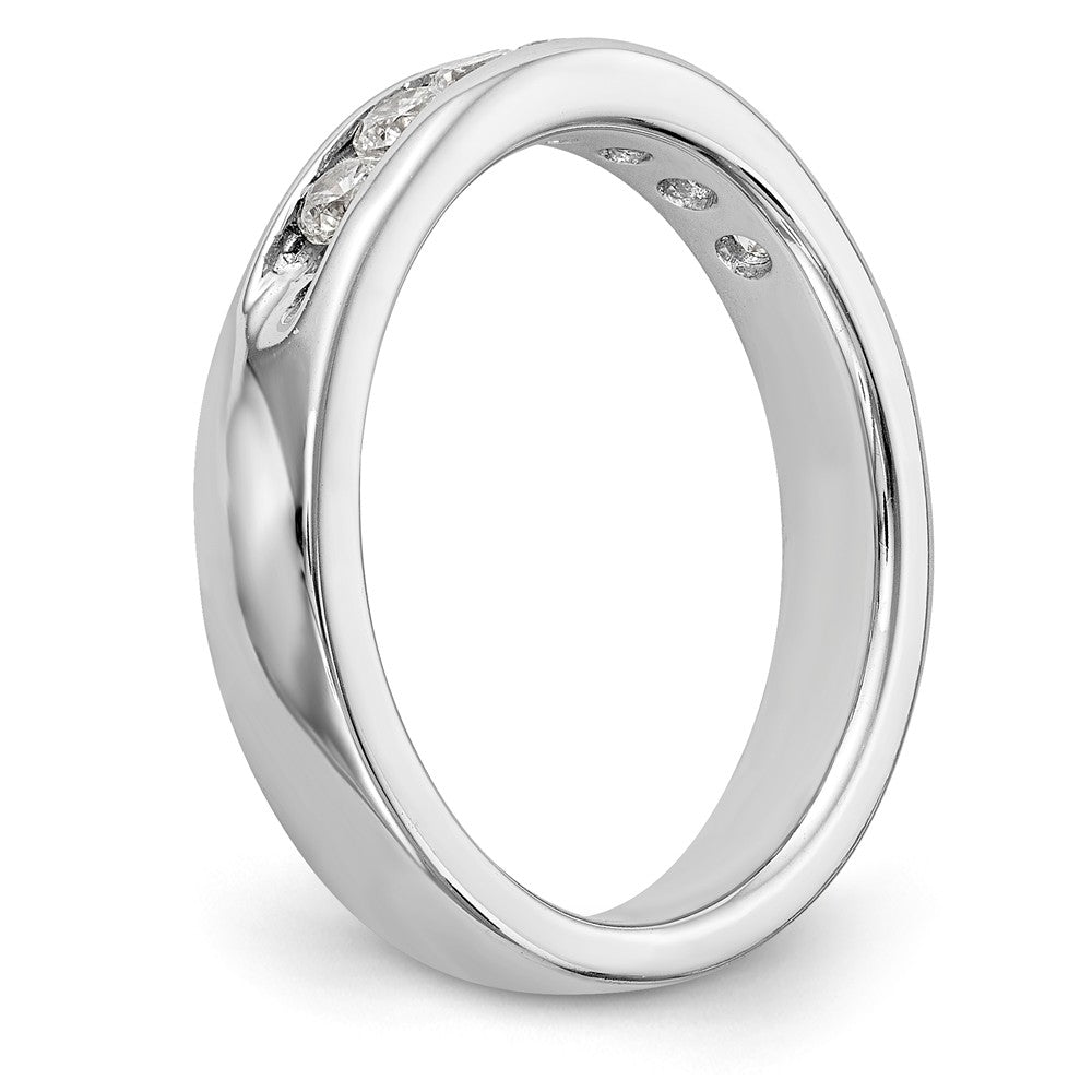 14K White Gold 7-Stone 1/2 carat Round Diamond Complete Channel Band - 6