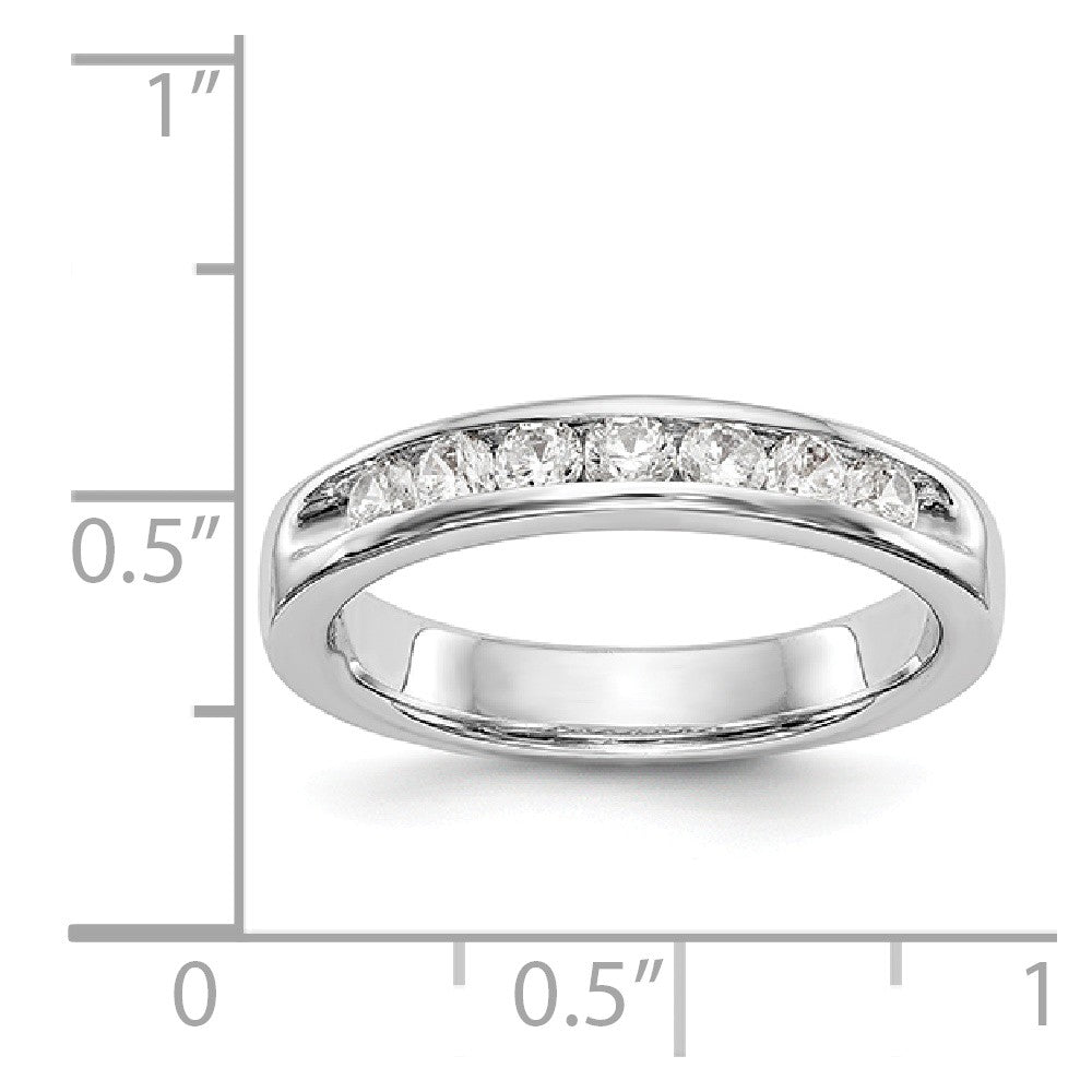 14K White Gold 7-Stone Diamond Channel Band