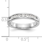14K White Gold 7-Stone 1/2 carat Round Diamond Complete Channel Band