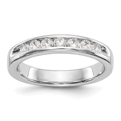 14K White Gold 7-Stone 1/2 carat Round Diamond Complete Channel Band - 6