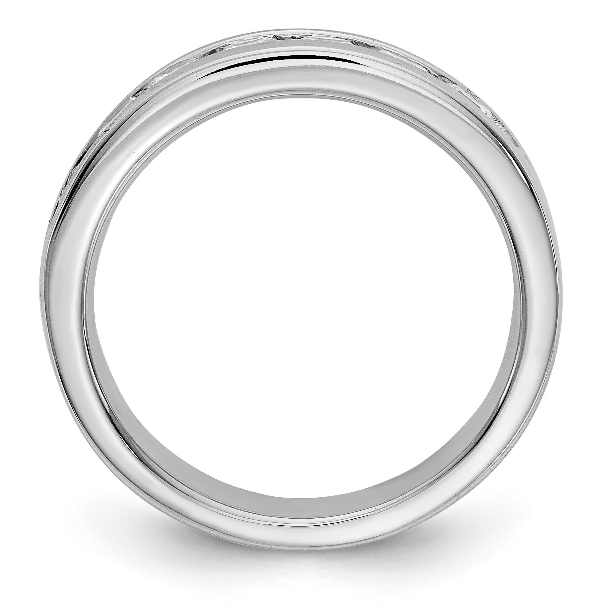 14K White Gold 7-Stone 3/4 carat Round Diamond Complete Channel Band - 6