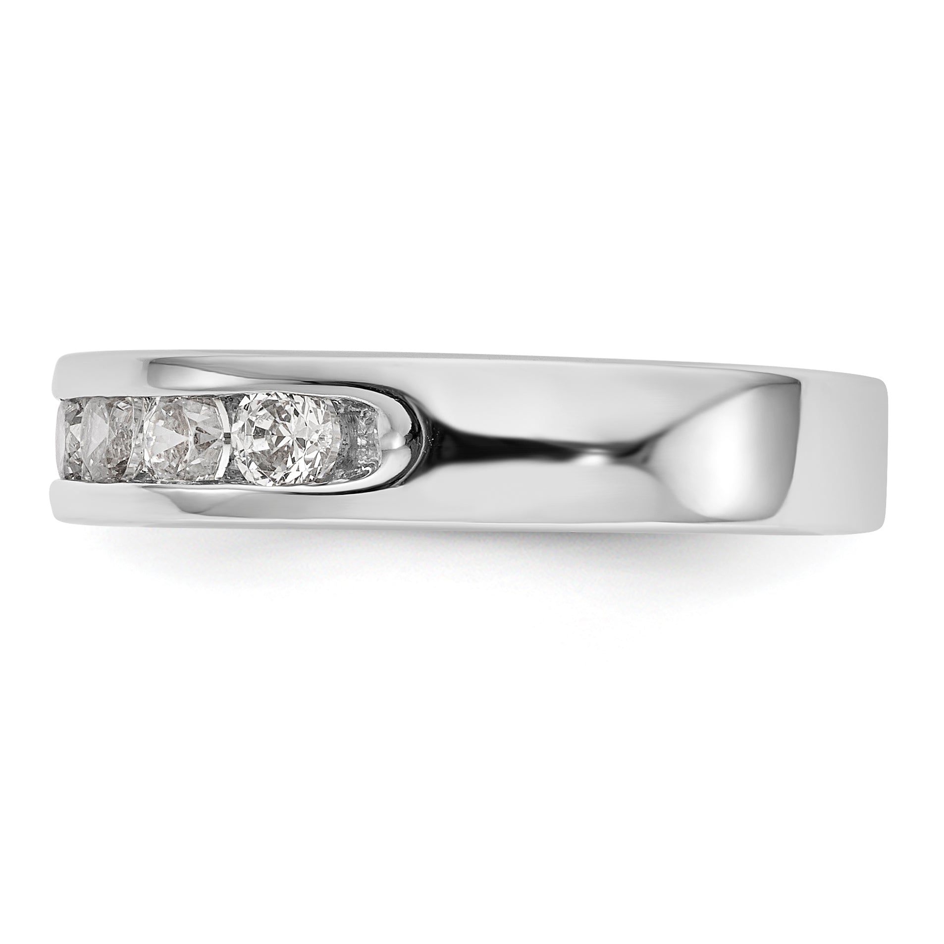 14K White Gold 7-Stone 3/4 carat Round Diamond Complete Channel Band - 6