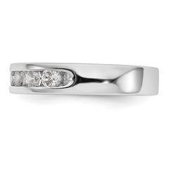 14K White Gold 7-Stone 3/4 carat Round Diamond Complete Channel Band - 6