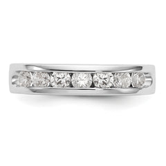 14K White Gold 7-Stone 3/4 carat Round Diamond Complete Channel Band - 6