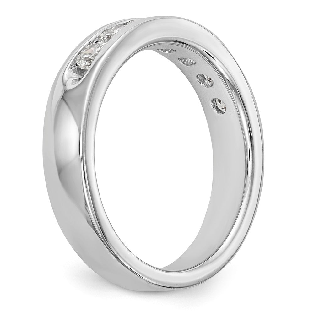 14K White Gold 7-Stone 3/4 carat Round Diamond Complete Channel Band - 6