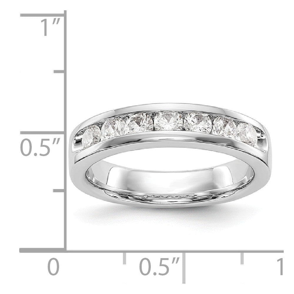 14K White Gold 7-Stone Diamond Channel Band