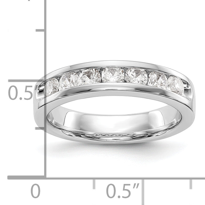 14K White Gold 7-Stone 3/4 carat Round Diamond Complete Channel Band