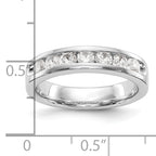 14K White Gold 7-Stone 3/4 carat Round Diamond Complete Channel Band