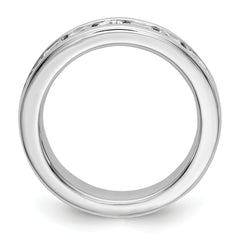 14K White Gold 7-Stone 1 carat Round Diamond Complete Channel Band - 6