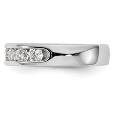 14K White Gold 7-Stone 1 carat Round Diamond Complete Channel Band - 6