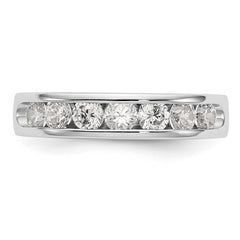 14K White Gold 7-Stone 1 carat Round Diamond Complete Channel Band - 6