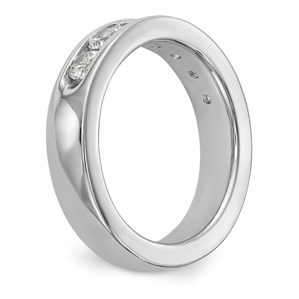 14K White Gold 7-Stone 1 carat Round Diamond Complete Channel Band - 6