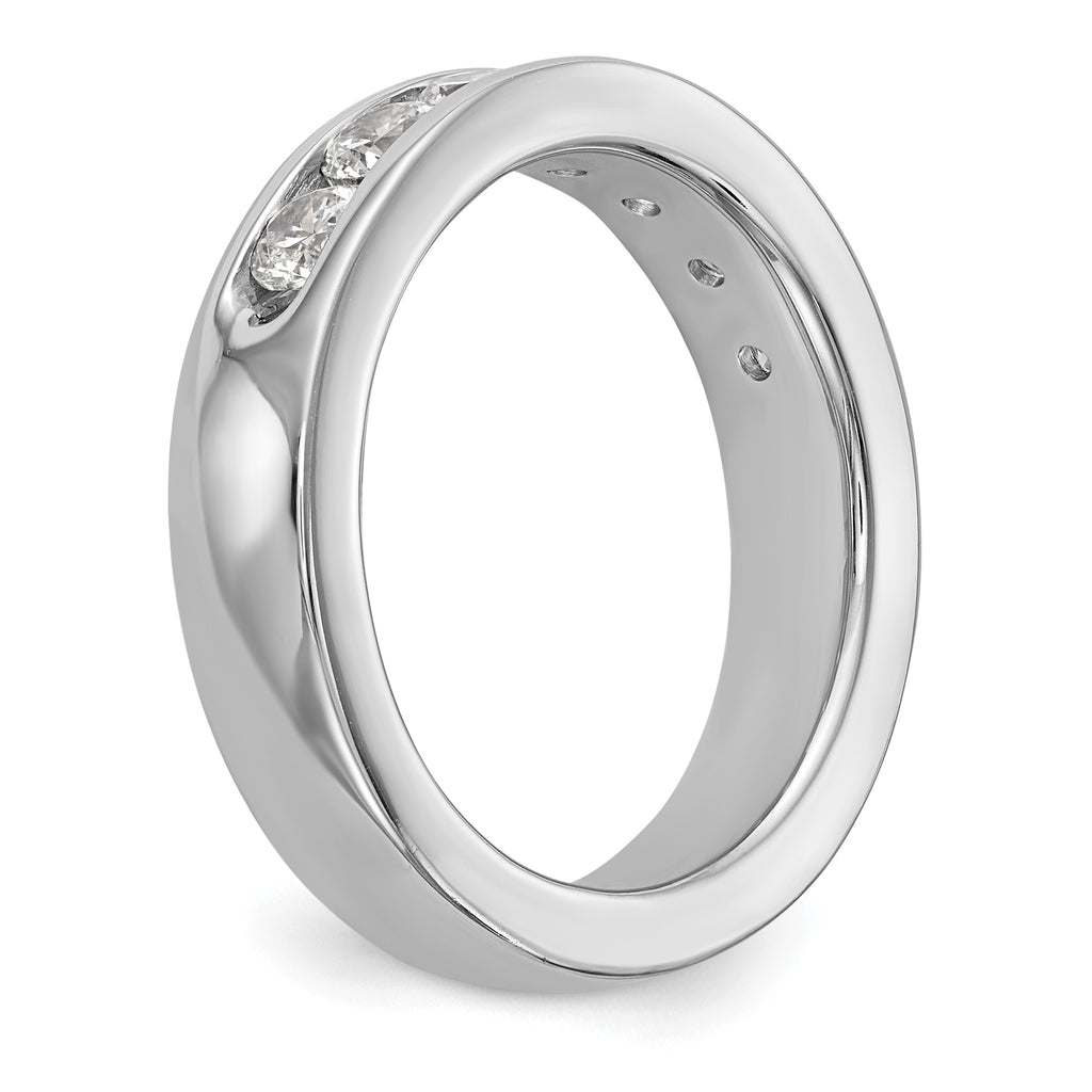 14K White Gold 7-Stone 1 carat Round Diamond Complete Channel Band