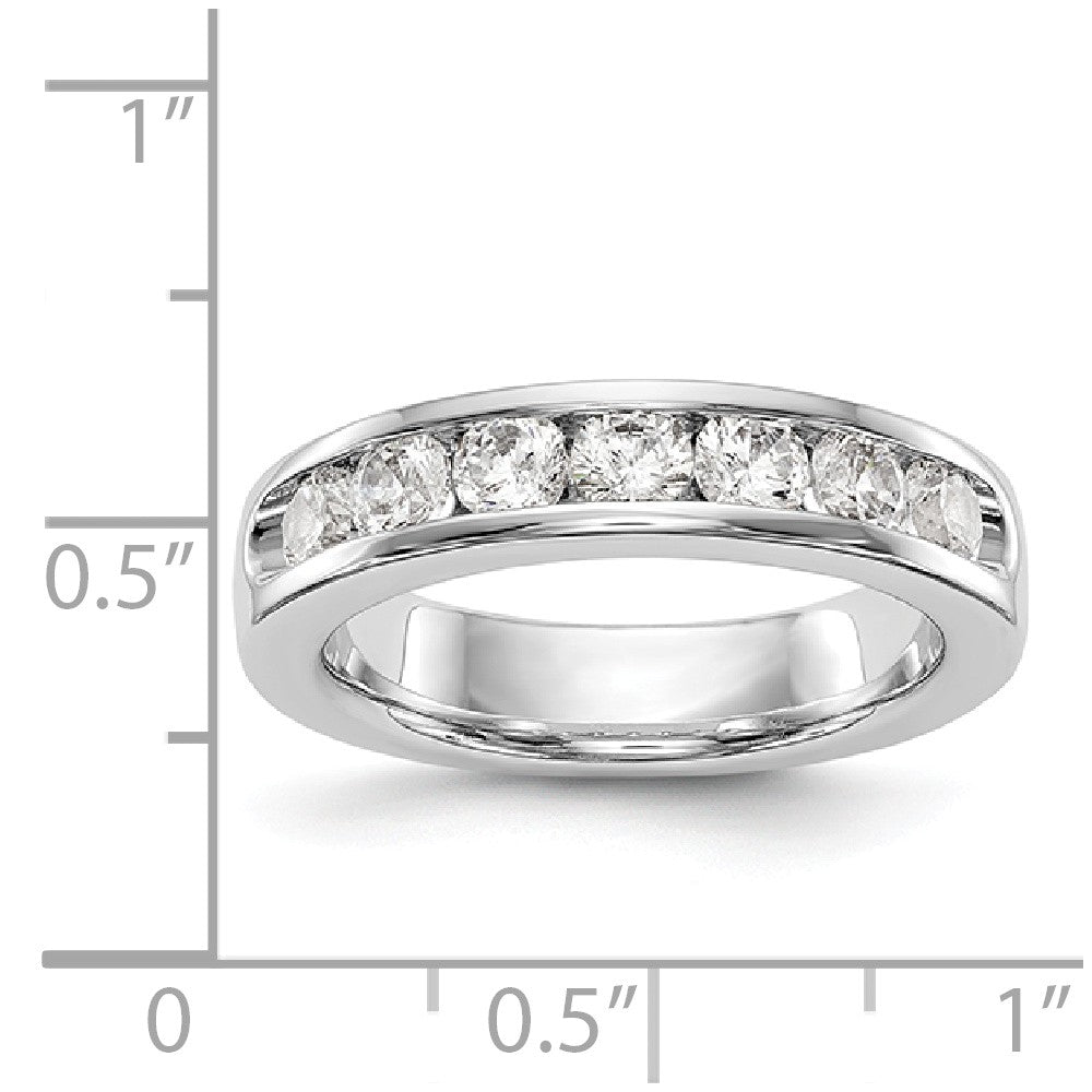 14K White Gold 7-Stone Diamond Channel Band