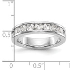 14K White Gold 7-Stone 1 carat Round Diamond Complete Channel Band