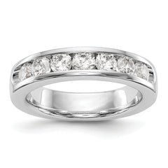 14K White Gold 7-Stone 1 carat Round Diamond Complete Channel Band - 6