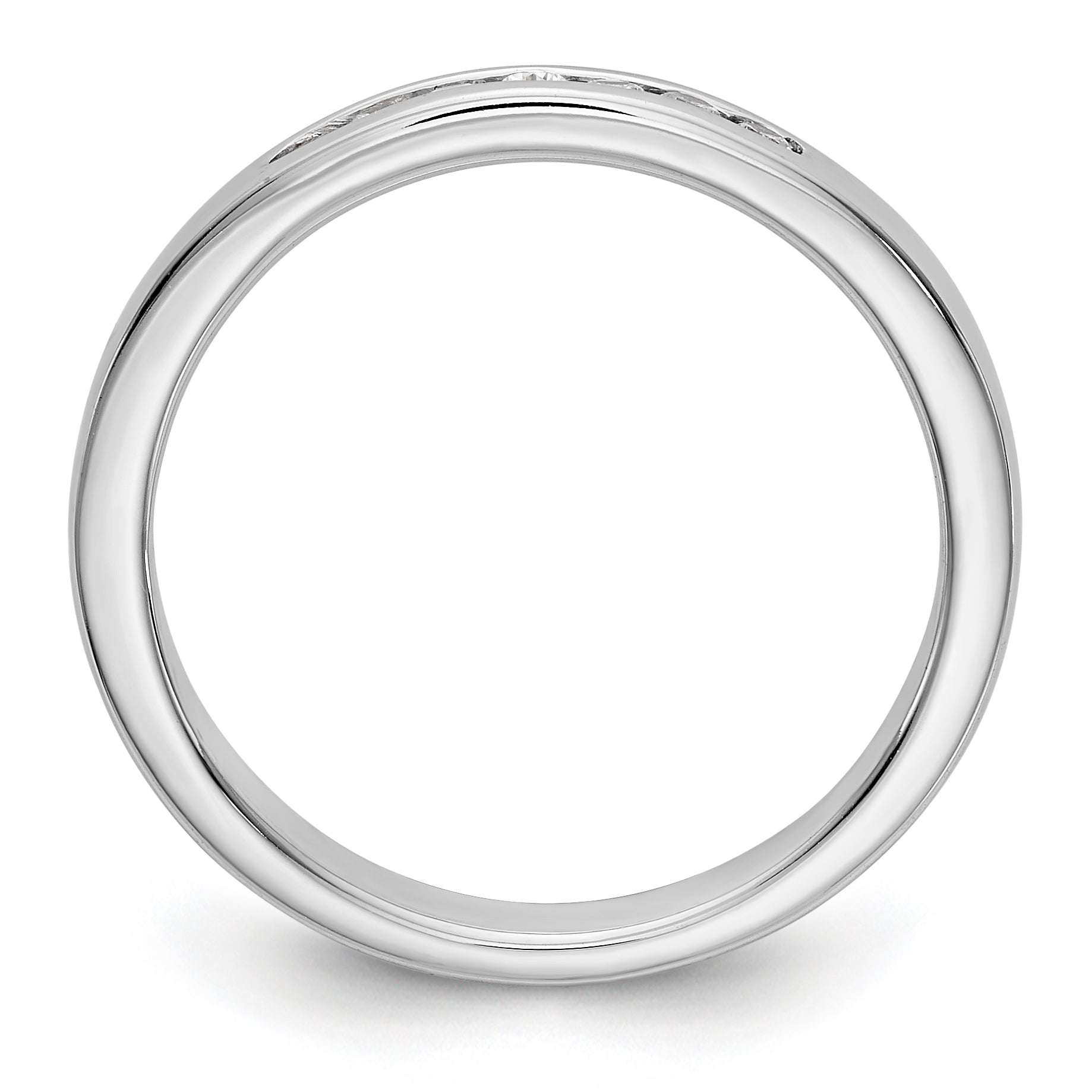 14K White Gold 7-Stone 1/8 carat Round Diamond Complete Channel Band - 6