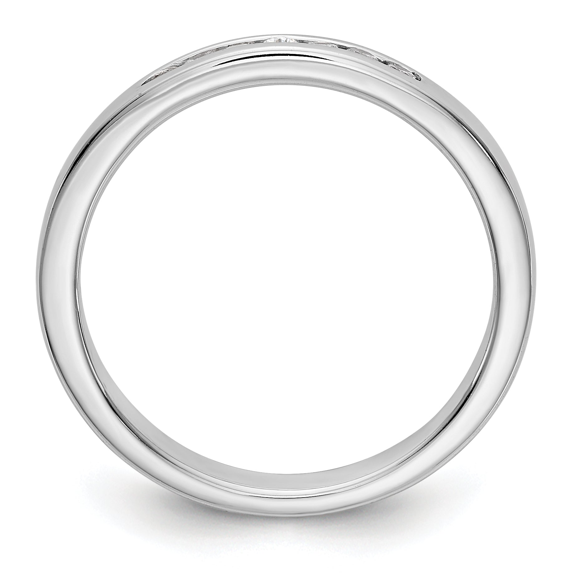 14K White Gold 7-Stone 1/8 carat Round Diamond Complete Channel Band