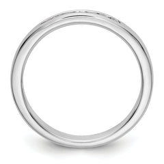 14K White Gold 7-Stone 1/8 carat Round Diamond Complete Channel Band