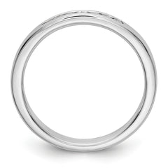 14K White Gold 7-Stone 1/8 carat Round Diamond Complete Channel Band - 6