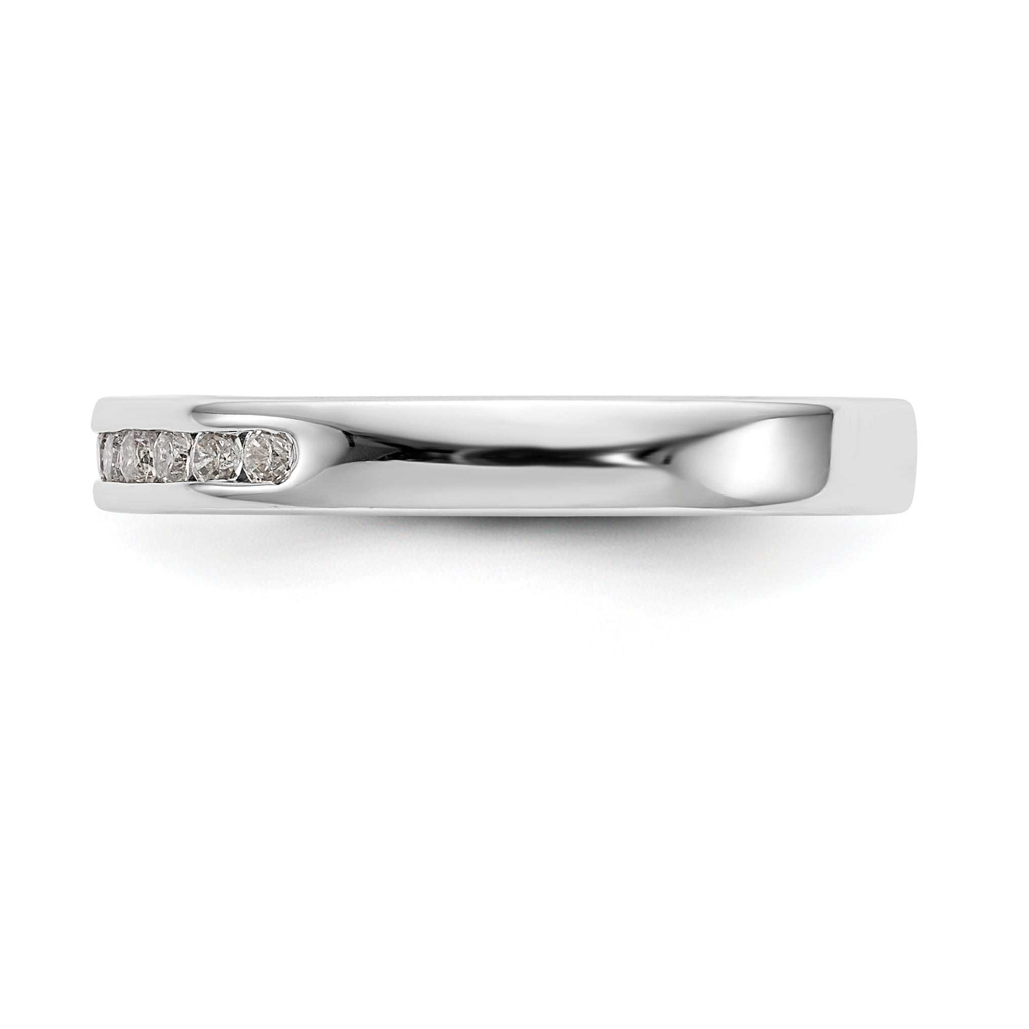 14K White Gold 7-Stone 1/8 carat Round Diamond Complete Channel Band - 6