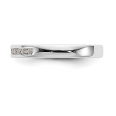 14K White Gold 7-Stone 1/8 carat Round Diamond Complete Channel Band - 6