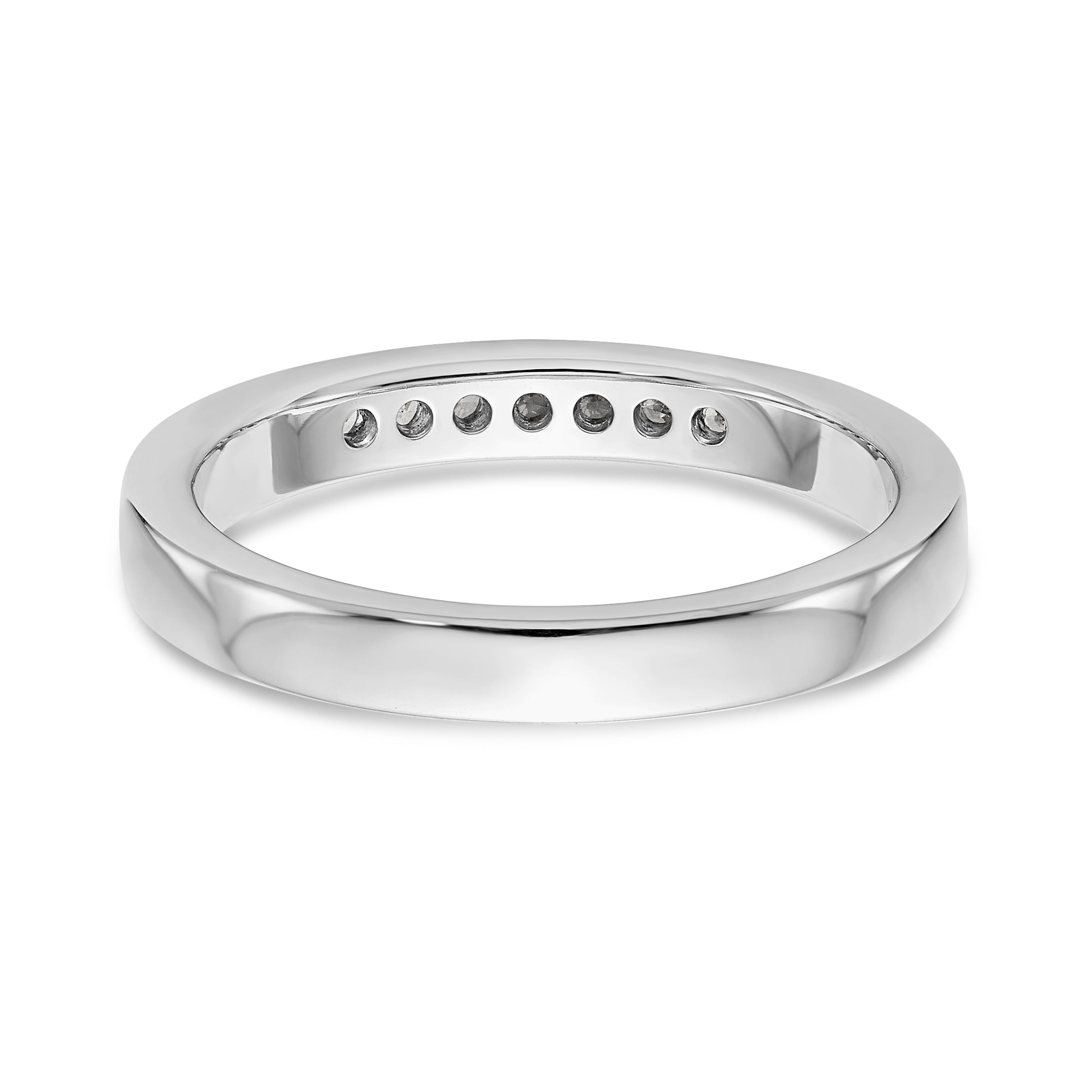 14K White Gold 7-Stone 1/8 carat Round Diamond Complete Channel Band - 6