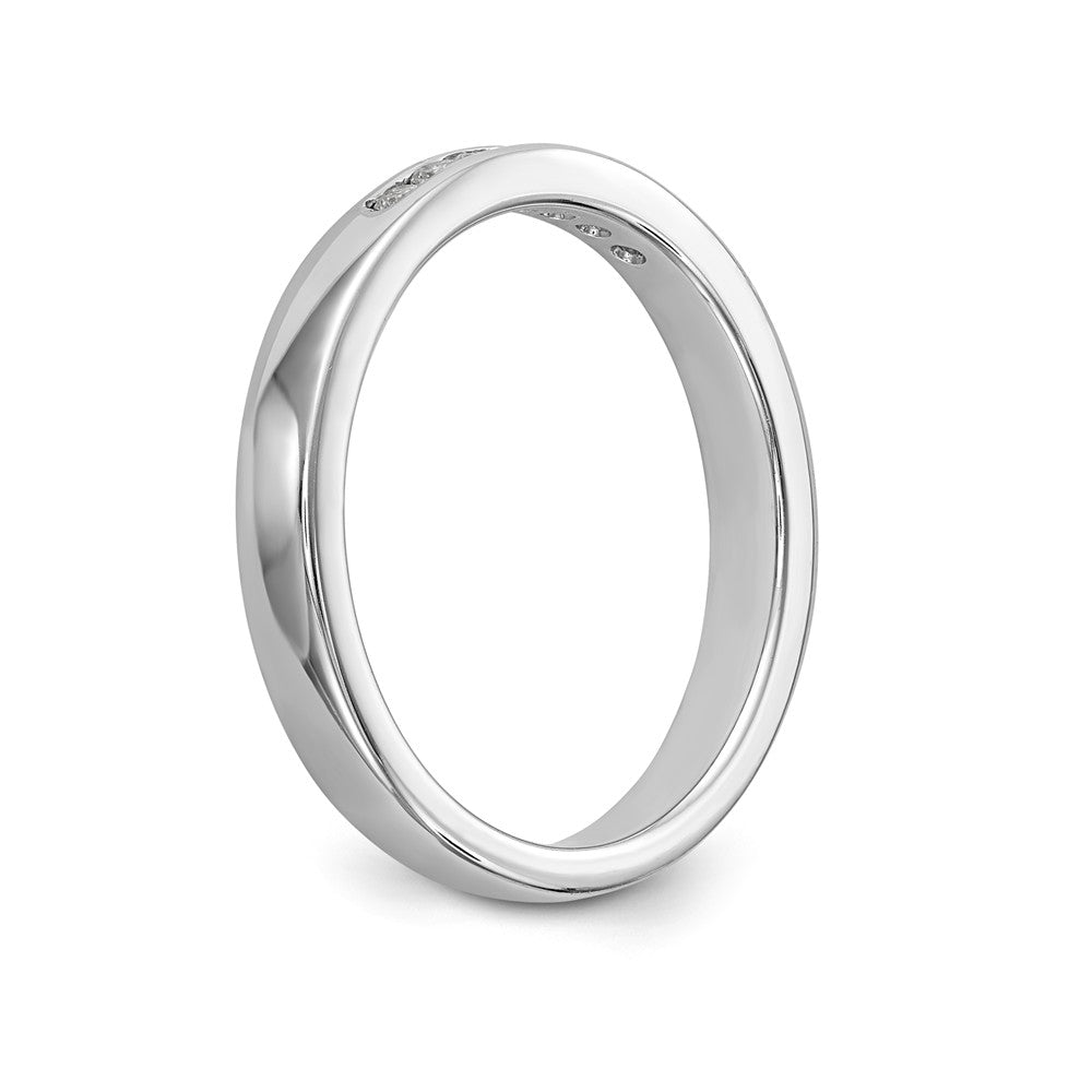 14K White Gold 7-Stone 1/8 carat Round Diamond Complete Channel Band - 6