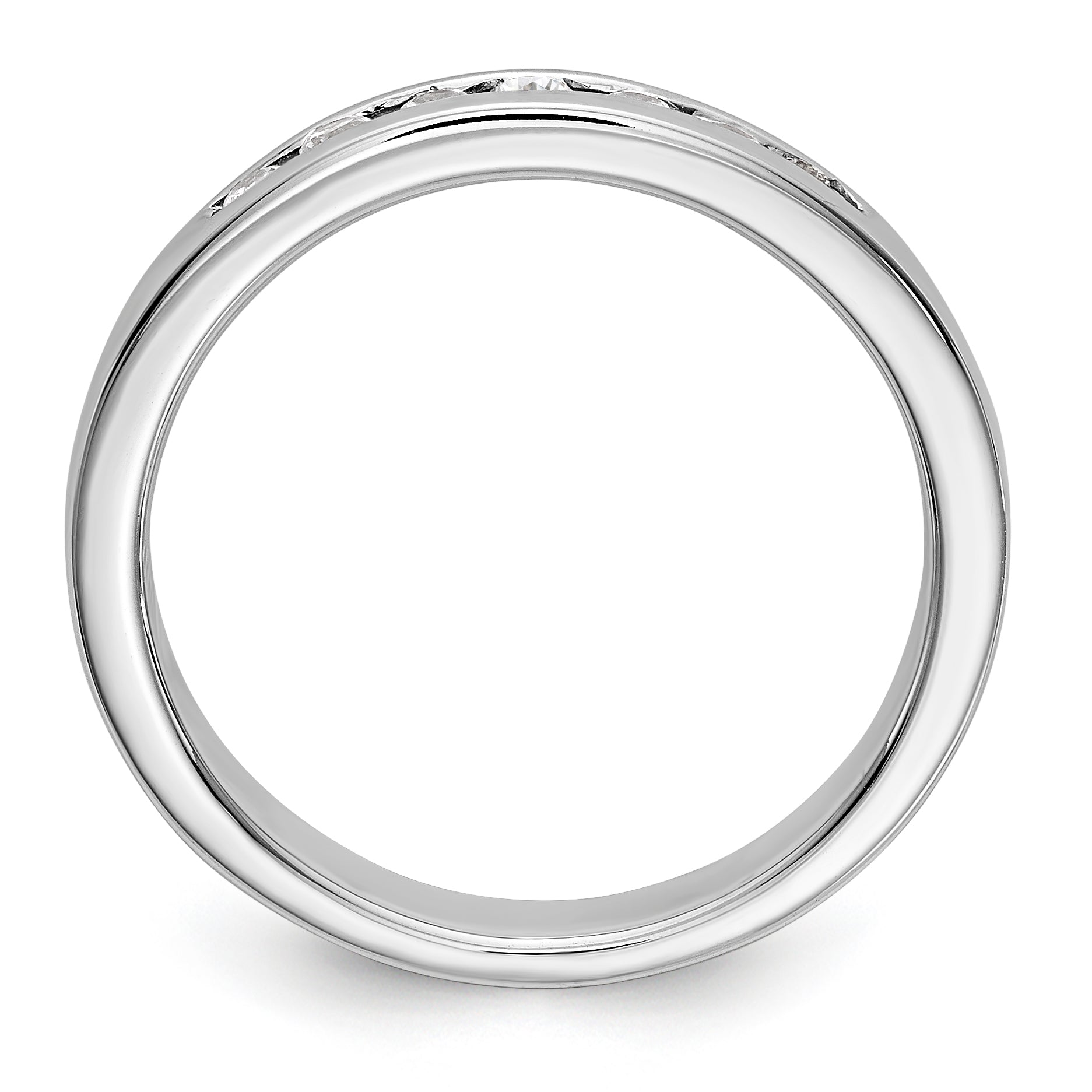 14K White Gold 7-Stone 1/5 carat Round Diamond Complete Channel Band Secondary image