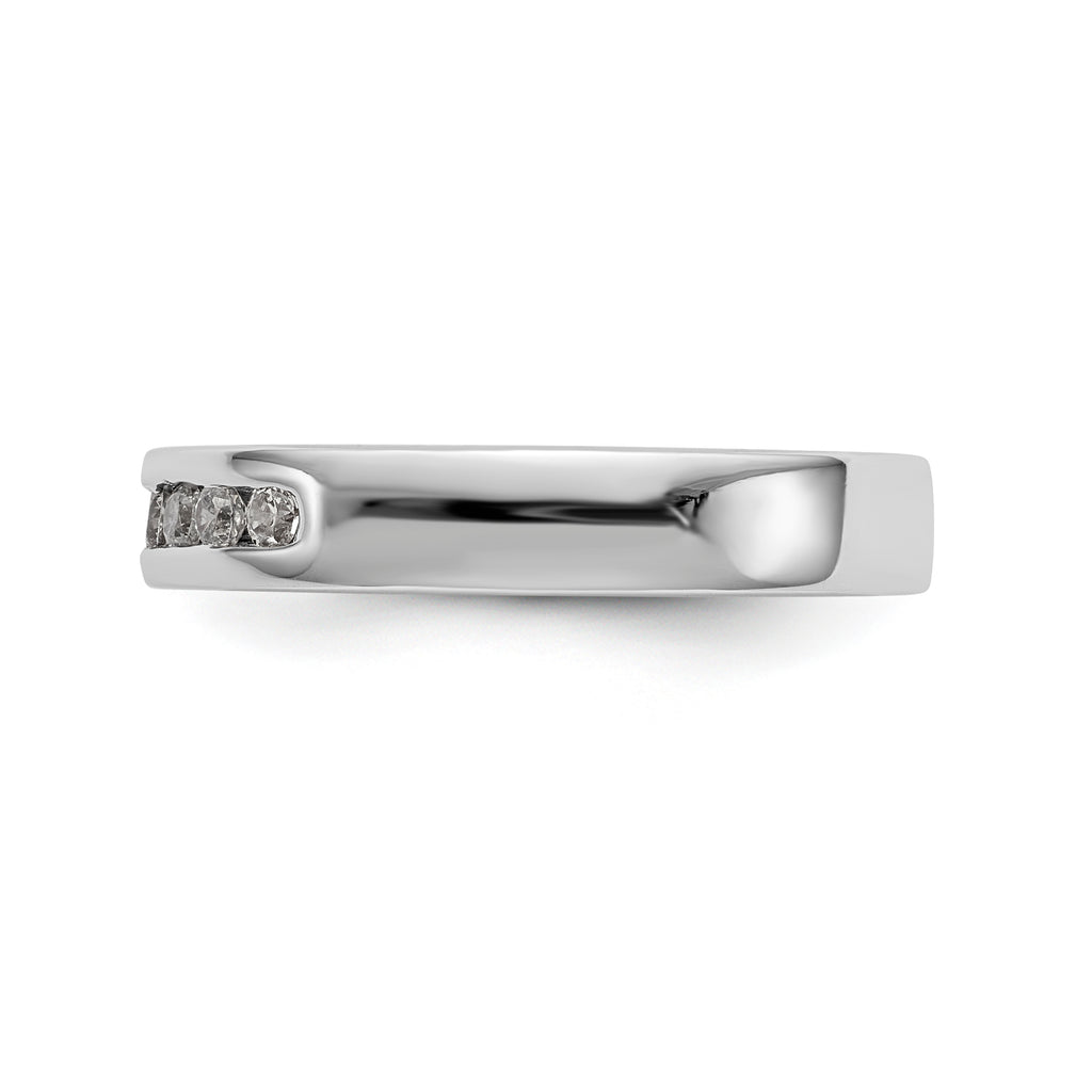 14K White Gold 7-Stone 1/5 carat Round Diamond Complete Channel Band