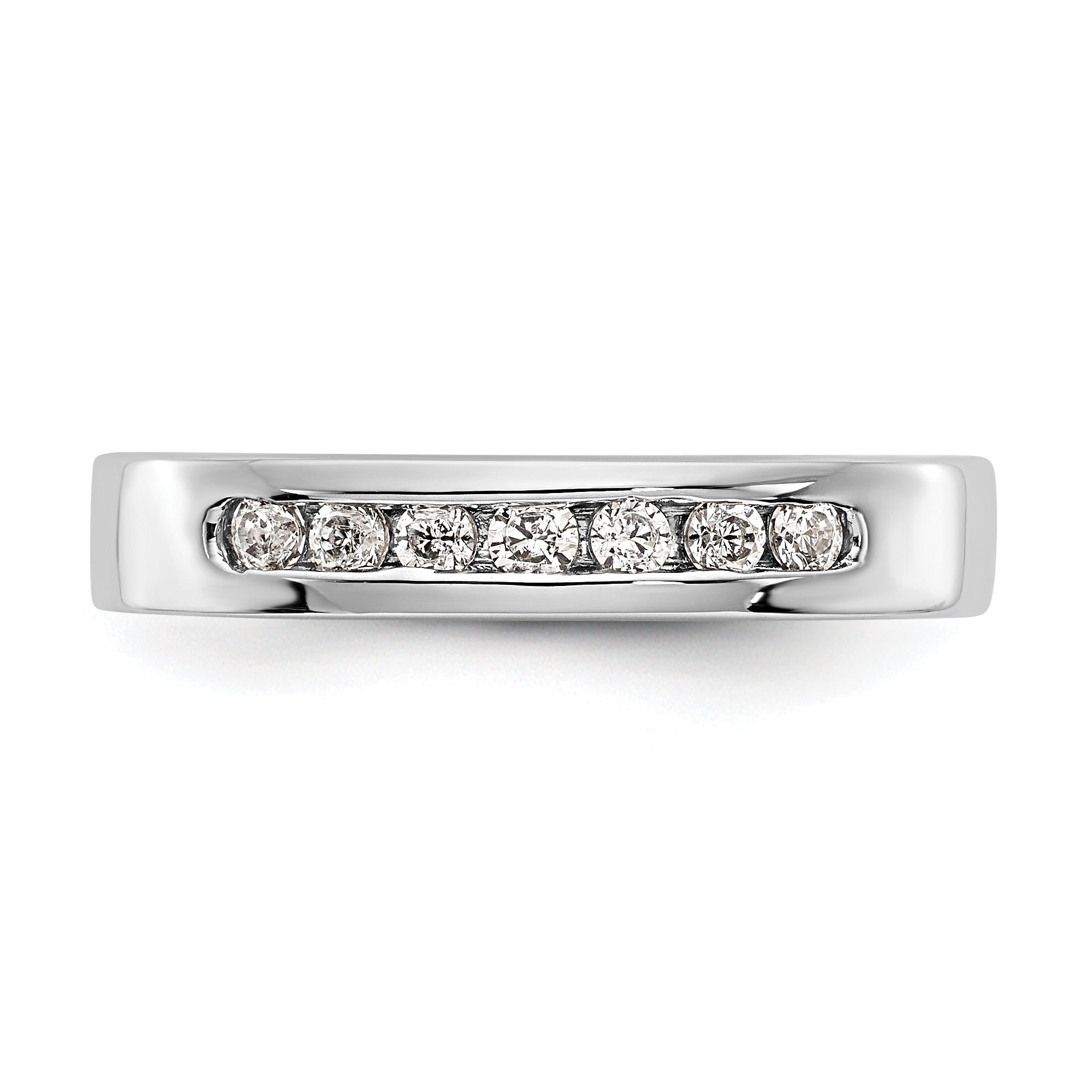 14K White Gold 7-Stone 1/5 carat Round Diamond Complete Channel Band