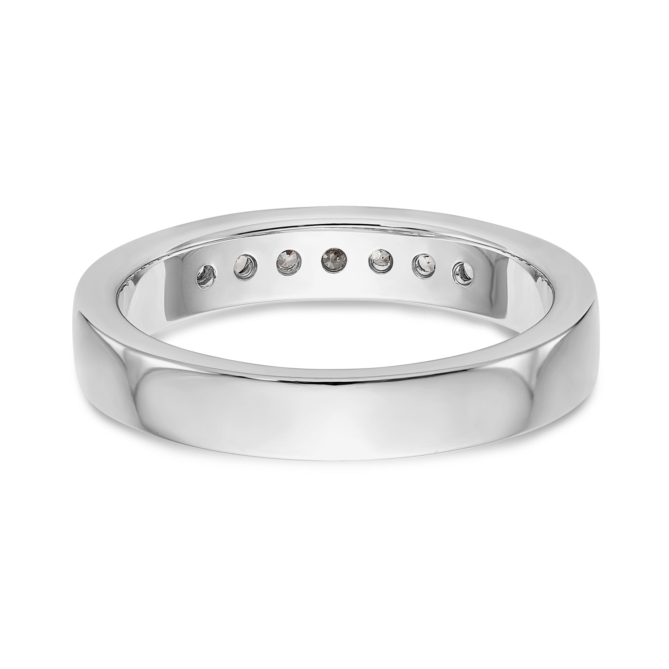 14K White Gold 7-Stone 1/5 carat Round Diamond Complete Channel Band