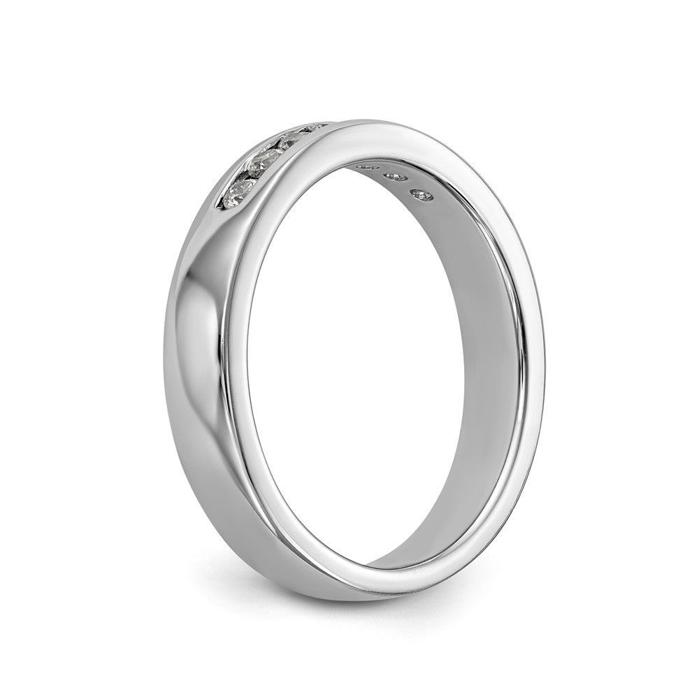 14K White Gold 7-Stone 1/5 carat Round Diamond Complete Channel Band