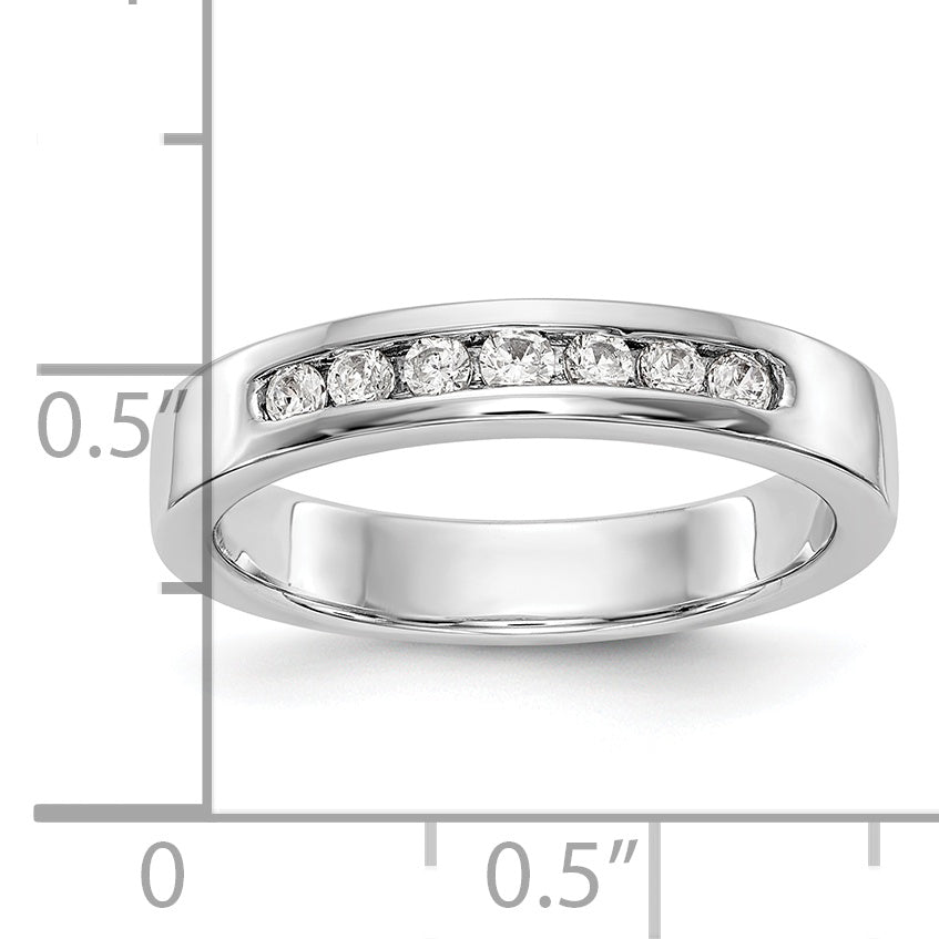14K White Gold 7-Stone 1/5 carat Round Diamond Complete Channel Band