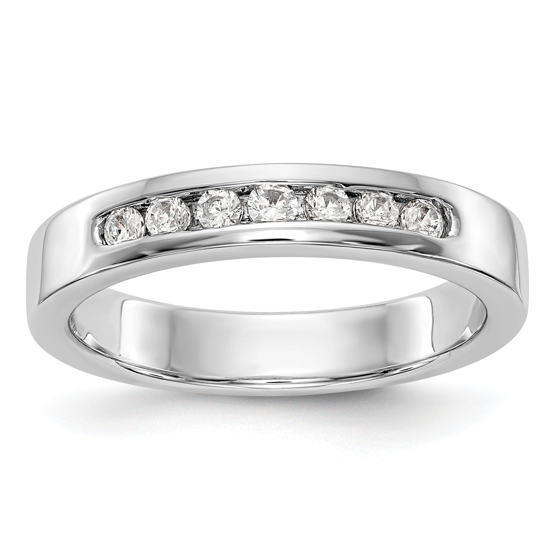 14K White Gold 7-Stone 1/5 carat Round Diamond Complete Channel Band Main image