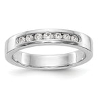 14K White Gold 7-Stone 1/5 carat Round Diamond Complete Channel Band