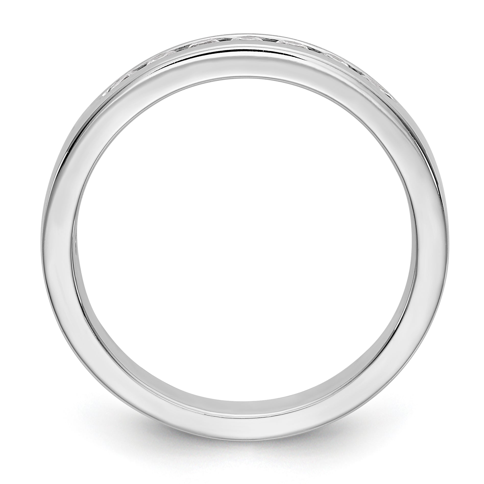 14K White Gold 7-Stone 1/4 carat Round Diamond Complete Channel Band
