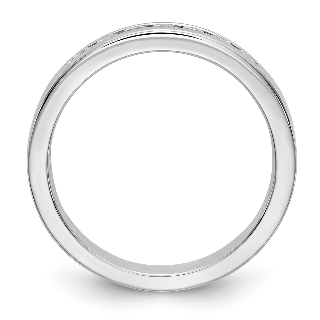 14K White Gold 7-Stone 1/4 carat Round Diamond Complete Channel Band