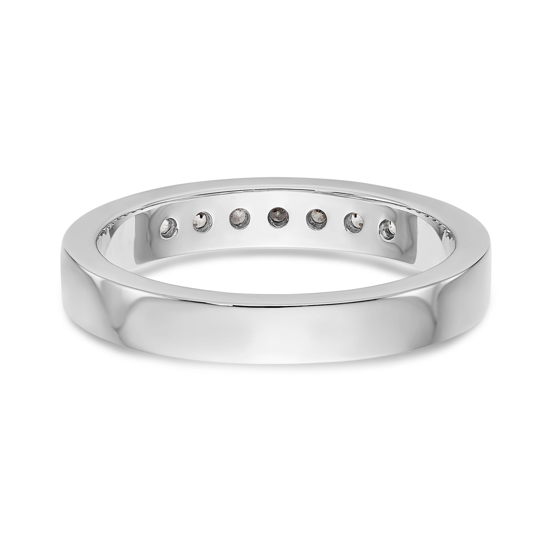 14K White Gold 7-Stone 1/4 carat Round Diamond Complete Channel Band