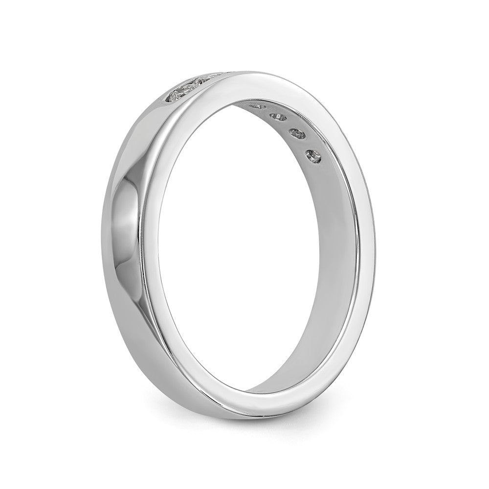 14K White Gold 7-Stone 1/4 carat Round Diamond Complete Channel Band