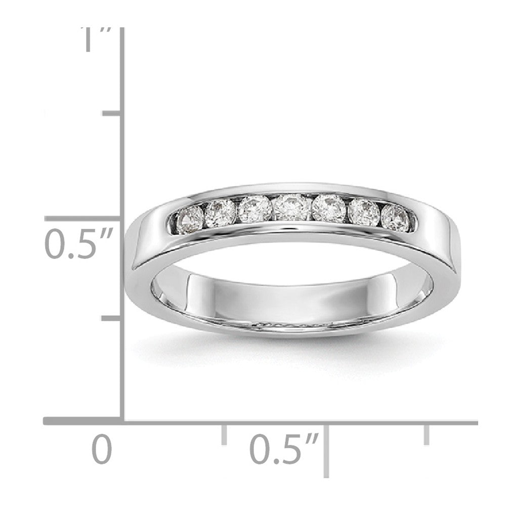 14K White Gold 7-Stone Diamond Channel Band
