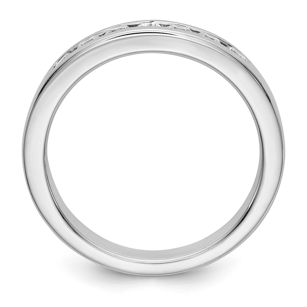 14K White Gold 7-Stone 1/3 carat Round Diamond Complete Channel Band