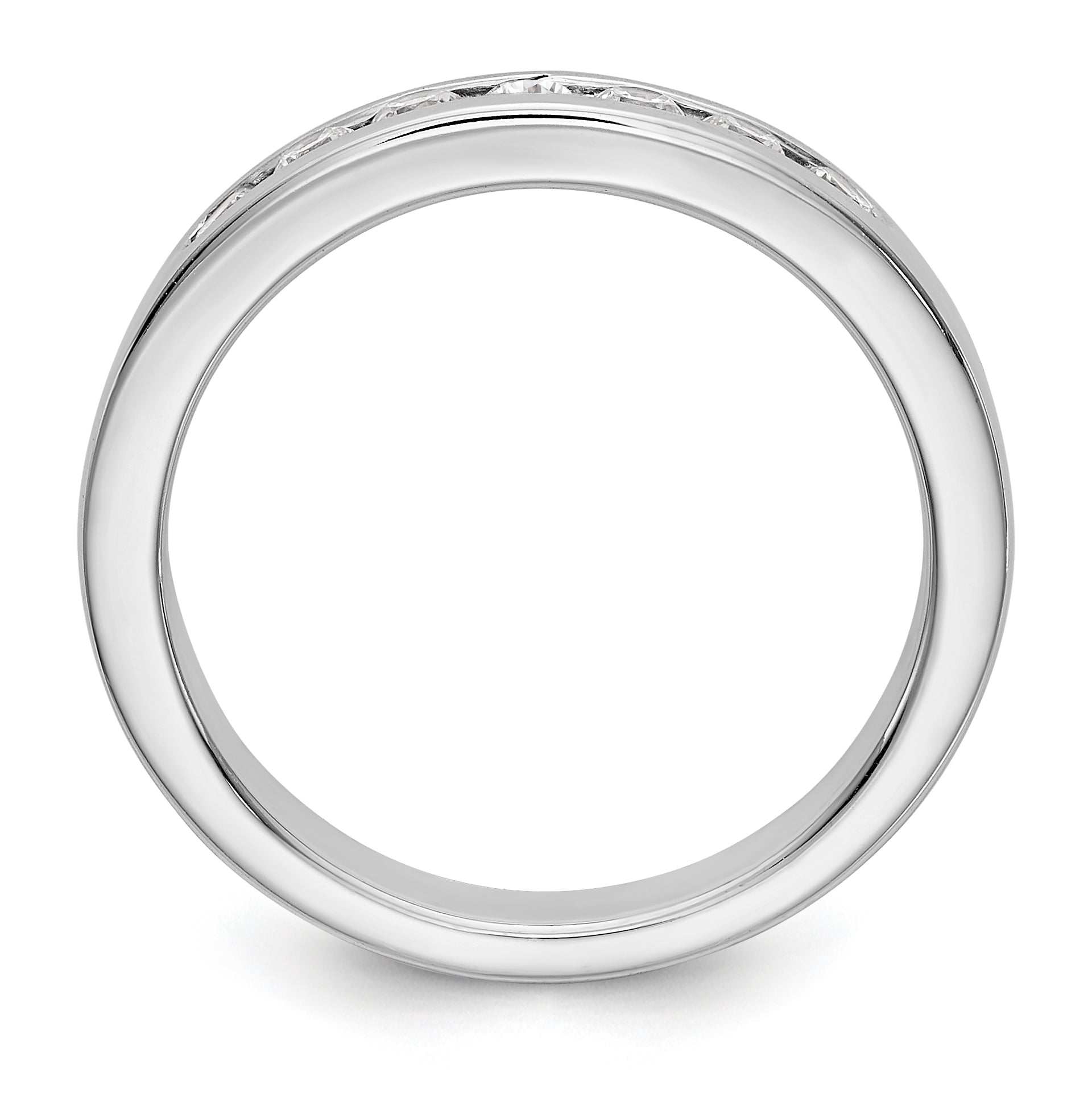 14K White Gold 7-Stone 1/3 carat Round Diamond Complete Channel Band
