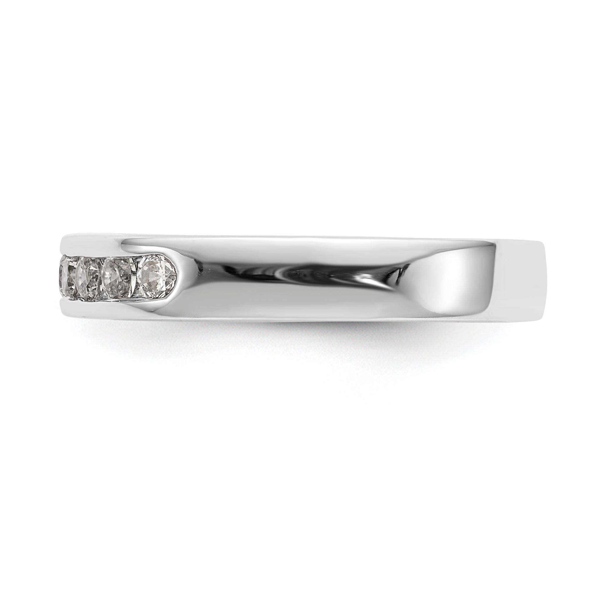 14K White Gold 7-Stone 1/3 carat Round Diamond Complete Channel Band