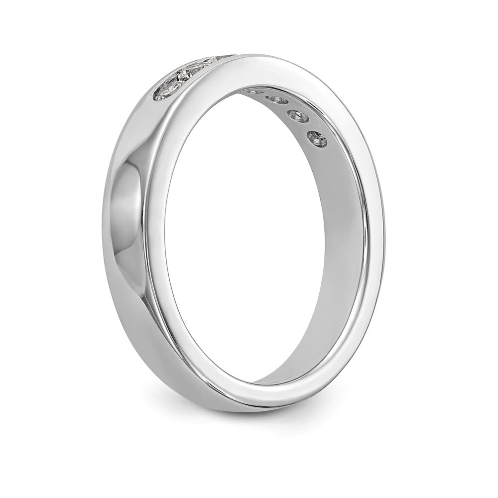 14K White Gold 7-Stone 1/3 carat Round Diamond Complete Channel Band