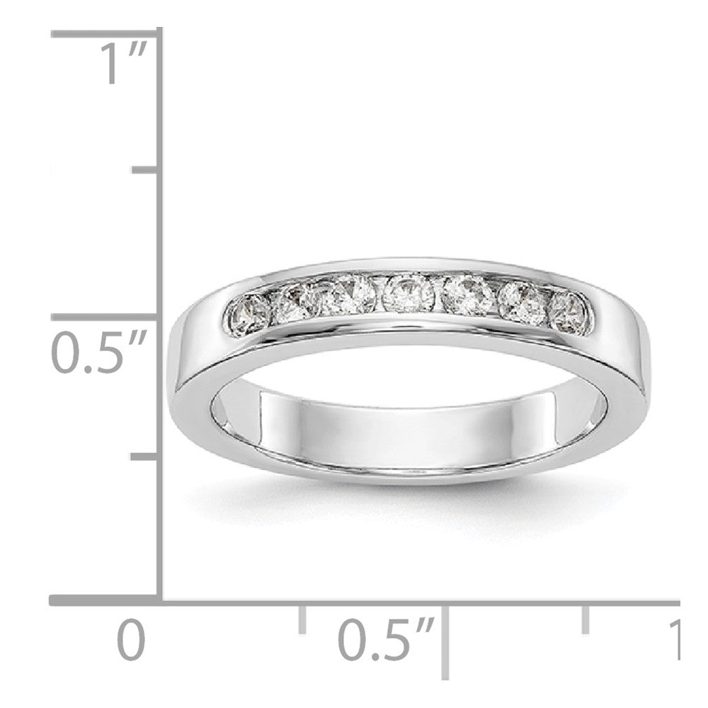 14K White Gold 7-Stone Diamond Channel Band