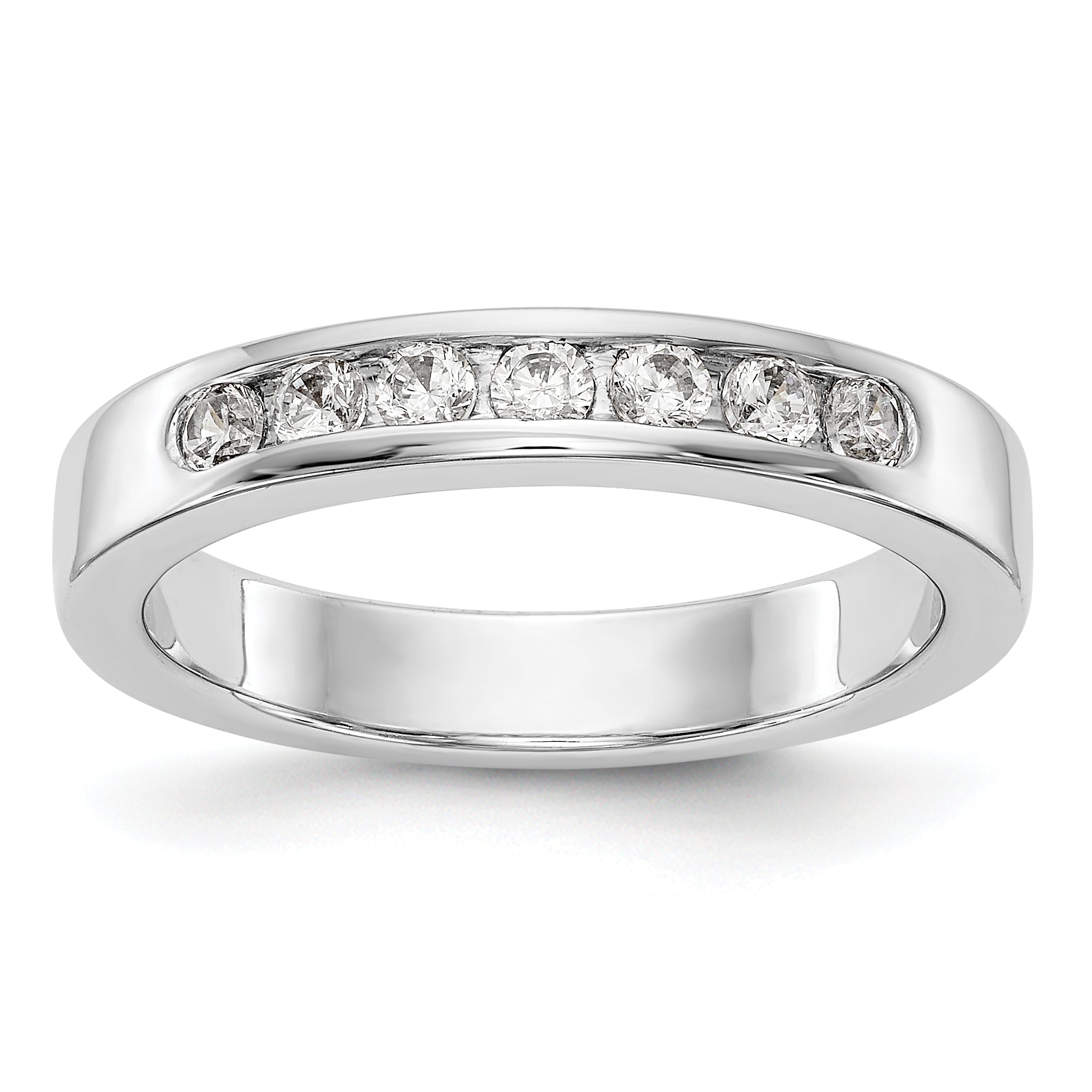 14K White Gold 7-Stone 1/3 carat Round Diamond Complete Channel Band Main image