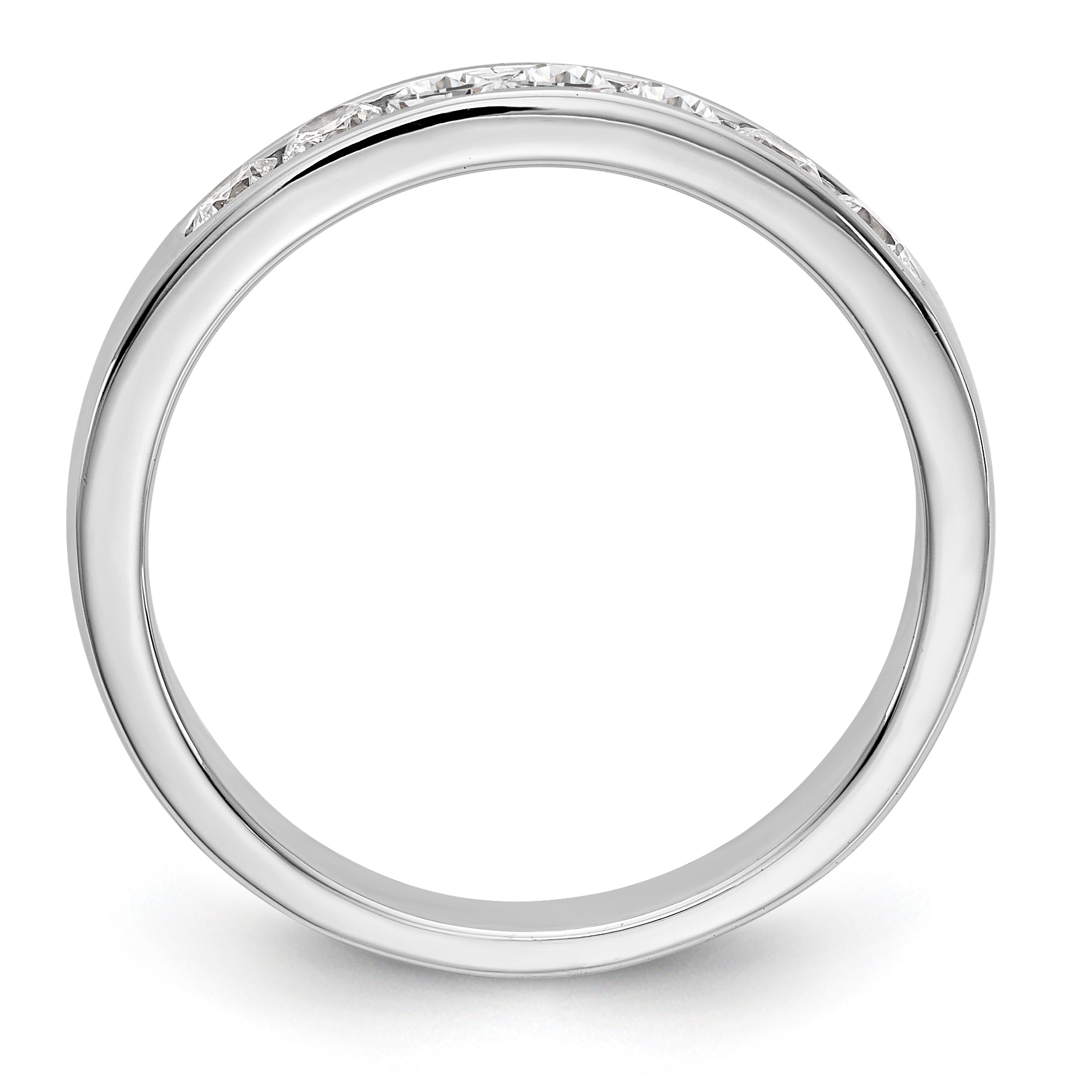 14K White Gold 7-Stone 3/8 carat Round Diamond Complete Channel Band