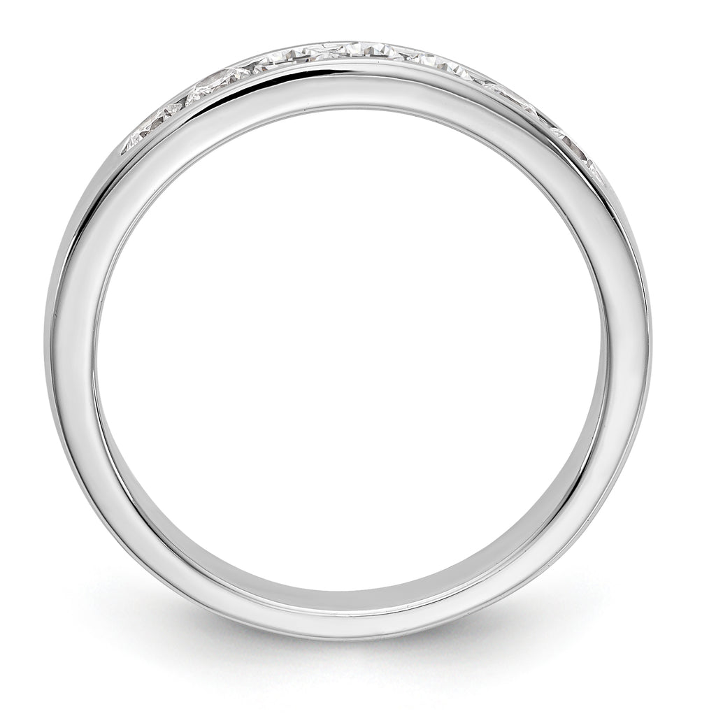 14K White Gold 7-Stone 3/8 carat Round Diamond Complete Channel Band